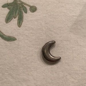 antique silver moon bead